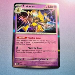 alakazam - 056/132 (holo rare) — pokemon: mega evolutions